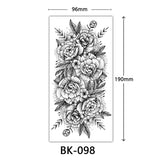 Popxstar Butterfly Fake Tattoo for Woman Black Flower Tattoo Sketch Tattoo Sticker  Rose Blossom Tattoo Temporary Waterproof