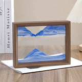 Wooden Frame 3D Sandscape Moving Sand Art Picture Quicksand Hourglass Craft Square Flowing Sand Painting Office Home Decor Gifts