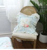 Romantic Rose Decorative Pillow Covers Bed Cushion Cover Garden Sofa Throw Pillows Cover Bedding Pillowcase Ruffle Design