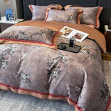 Popxstar  Premium 1000TC Egyptian Cotton Chinese Style Flowers Bird Print Luxury Bedding Set Duvet Cover Flat/Fitted Bed Sheet Pillowcases