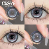1pair Contact Lenses Bling Pupils With Diopters Blue Lenses Brown Color Contacts Gentle Contact Lenses for Girls Contacts