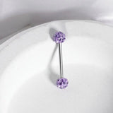 Popxstar piercing women 16mm Stainless Steel Shiny Rhinestones Tongue Nails Piercing Body Studs Piercing Tongue Rings Body Jewelry for Hot Women Girls