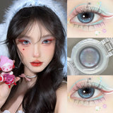 Popxstar 1Pair Colored Contact Lenses Cosplay Red Blue Purple Green Brown Grey Anime Lenses Halloween Beauty Cosmetic for Eye