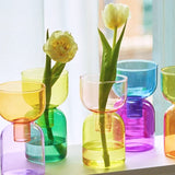 Popxstar 2pc Set Mini Vases Terrarium Hydroponic Plant Pot Glass Vase Wedding Flowers Candle Holders Decor Avocado Glass Growing Bud Vase