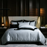 Popxstar  1000TC Egyptian Cotton Solid Color Bedding Set King Queen Size White Hotel Style Duvet/Quilt Cover Fitted Bed Sheet Pillowcases