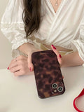 Retro Brown Amber Pattern Shockproof Protective Phone Cover Case for iPhone 17 16 15 14 13 12 11 Pro Max Plus Air