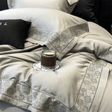 Popxstar  1000TC Egyptian Cotton Brushed Autumn Winter Luxury Embroidery Bedding Set Duvet Cover Flat/Fitted Bed Sheet Pillowcases 4Pcs