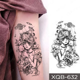 Popxstar Waterproof Temporary Tattoo Sticker Japanese Phoenix Flame Flash Tatto Feather Totem Body Art Arm Leg Waist Fake Tatoo Men Women