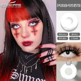 Popxstar Cosplay Color Contact Lenses for Eyes 1Pair Halloween Lenses Blue Eye Contacts Black Lenses Yearly Anime White Eye Lens