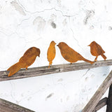 Popxstar 4 Pcs/set Rusty Metal Bird Ornament Iron Crafts Birds Shaped Art Silhouette Sculpture Home Decor Outdoor Garden Fence Decoration