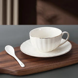 Popxstar  High End And Exquisite Ceramic Coffee Cups British Afternoon Tea Cups Pumpkin Cups Coffee Cup And Plate Set