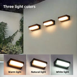 Waterproof LED Solar Lights Energy-Saving Drill-Free Solar Powered Lamp Three-Color Walled Lighting Outdoor Solar Lights
