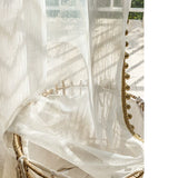 French Luxury Water Rippling Gauze Curtain Lace Modern Translucent High-end Curtains for Living Room Bedroom Dining Custom Size
