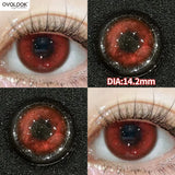 Popxstar Rose Witch Cosplay Prescription Contact Lenses Myopia Lenses with Diopter Anime Red Pupils Color Contact Lenses for Eyes