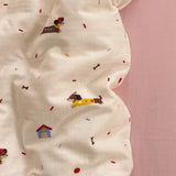 Popxstar  100% Cotton Bedding Set Cartoon Cute Animals Duvet Cover Set Bed Linen Flat Sheets Set 2 Pillowcases Single Double Queen Size