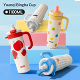 Cute and Energetic Ice Cup High Appearance Level for Girls Large-capacity Car Water Cup Portable Giant Straw Insulated Cup