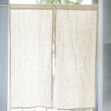 Japanese-Style Linen Curtains, Semi Sheer Drapes, Rod Pocket, Patio Sliding for Windows and Doorway Decoration, 80x90cm