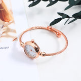 Popxstar Womens Jewelry Bracelet Cuff Watches Women Bangle Cuff Wrist Bracelet Watch Stainless Steel Wire Band Dress