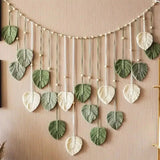 popxstar New Boho Home Decor Macrame Tapestry Macrame Leaf Feather Wall Hanging Decor For Living Room Bedroom Boho Wall Art Home Decor