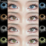 Popxstar  2Pcs Natural Blue Colored Contacts Green Lens New Fashion Korean Brown Eyes Gray Yearly Lens Man Makeup Pupils for Eyes