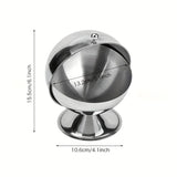 Popxstar  Stainless Steel Storage Jar Sphere Storage Jar with Flip-Top Lid  Modern Round Desktop Organizer for Kitchen Home Office
