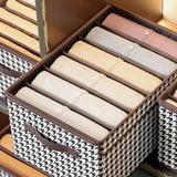 Popxstar Houndstooth Jeans Pants T-Shirt Storage Box Underwear Foldable Wardrobe Organizer For Clothes Separator Cabinet Oрганайзер