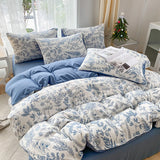 Popxstar 3-piece Cartoon Heart-shaped Plant Floral Print Set, a Duvet Cover and a Pair of Pillowcases (no Padding), Suitable for Bedroom