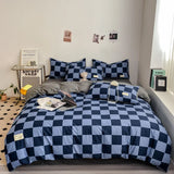 Popxstar Black and White Plaid Duvet Cover Set Full, Geometric Grid Bedding Set Soft Lattice Checkerd Comforter Cover with 2 Pillowcases