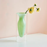 Popxstar Double Wall Glass Vase Art Decorations Flower Plant Container Vase Home Decor Accessories Desktop Crafts Terrarium Decoration