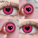 Popxstar 1 Pair Cosplay Pink Lenses for Eyes Anime Lenses for Halloween Nezuko Colorcon y2k Eye Contacts Graduated Lenses