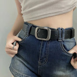 Popxstar Belt Women's New Retro American Niche Student Decoration Jeans with Versatile Black Casual Trend Belt