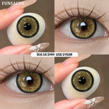 1 Pair Color Brown Contact Lenses for Eyes Yearly Natural Looking Cosmetic Eyes Lenses Cosmetic Beauty Women Lenses
