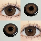 Popxstar  2pcs Yearly Contact Lenses Brown Large Diameter Prescription Myopia Contact Lens Student Animation Lens Beautiful Fast Shipping
