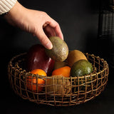 Retro ironwork metal storage basket vegetable fruit snack kitchen living room household