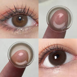 Popxstar -2pcs/pair Natural Pupil Lenses Collagen Series Contact Lenses for Eyes Brown Gray Eye Color Lens for Myopia 14.2mm