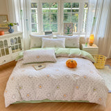 Popxstar  Floral Printed Duvet Cover 1Piece- 100% Cotton Luxury Bedding, Pre-Washed for Softness, for Bedroom Decor - Zipper Closure