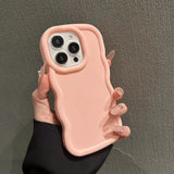 Popxstar Fashion Soft Curly Wave Case for iPhone 11 12 13 14 15 16 Pro Max 7 8 Plus X XR XS Shockproof Bumper Cover Capa Aesthetic