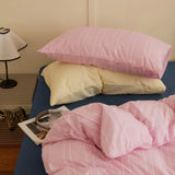 Popxstar  Ins Nordic Bedding Set Simple Style Striped Duvet Cover Set Soft Flat Sheet Single Twin Size Double Bed Sheet Set For Bedroom