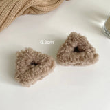 Popxstar Plush Cat Ears Hair Clips For Women Girls Lamb Cashmere Hairpin Forehead Bangs Clip Fluffy Children New Winter Hair Accessories