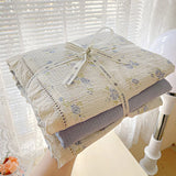 Popxstar  Floral Bedding Set Korean Style Duvet Cover Set Bed Linen Set Flat Sheets Set 2 Pillowcases Single Double Queen Size For Student