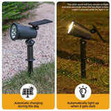 Popxstar 9 LED Solar Spot Lights IP65 Waterproof Outdoor RGB Solar Landscape Lights Brightness Adjustable for Garden Yard Palm Trees