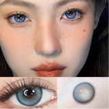 Popxstar  1 Pair Colorcon Korean Lenses Colored Contact Lenses with Degree Myopia Lenses Pink Lenses Blue Eye Lenses Cosplay