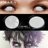 Popxstar  2 Pack Halloween Colored Contact Lenses Anime Cosplay Eyes Lenses Colored Lenses White Black Red Lenses