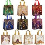Popxstar  Eid Mubarak Gift Bags Ramadan Kareem Candy Cookie Packaging Bag Islamic Muslim Festival Party Decoration Non-Woven Tote Handbag