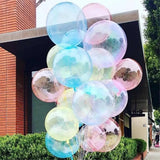 Popxstar 20Pcs 10inch Crystal Bubble Balloons Pastel Colorful Transparent Latex Balloons Birthday Party Decor Wedding Helium Globals