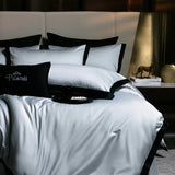 Popxstar  1000TC Egyptian Cotton Solid Color Bedding Set King Queen Size White Hotel Style Duvet/Quilt Cover Fitted Bed Sheet Pillowcases