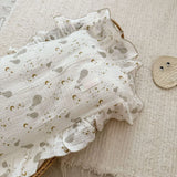 Popxstar INS Ruffle Edge Gauze 100% Cotton Princess Pillow Case 30X50 48X74cm Breathable Pillowcase Decorative for Home Bedding Bedroom