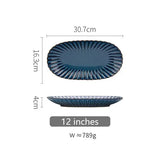 Popxstar  European Ceramic Tableware Set Blue Chrysanthemum Shape Rice Soup Bowl Dish Fruit Plate Creative Retro Kitchen Utensils