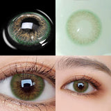 2Pieces Colored Contact Lenses Bueatiful Pupil Color Circle Lens Green Iris Prescription Yearly Natural Coloured Contacts