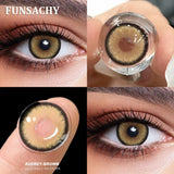 Popxstar  1 Pair Dark Black Color Contact Lenses for Eyes Natural Brown Grey Eye Contacts Beautiful Pupils Makeup Lens Yearly Use